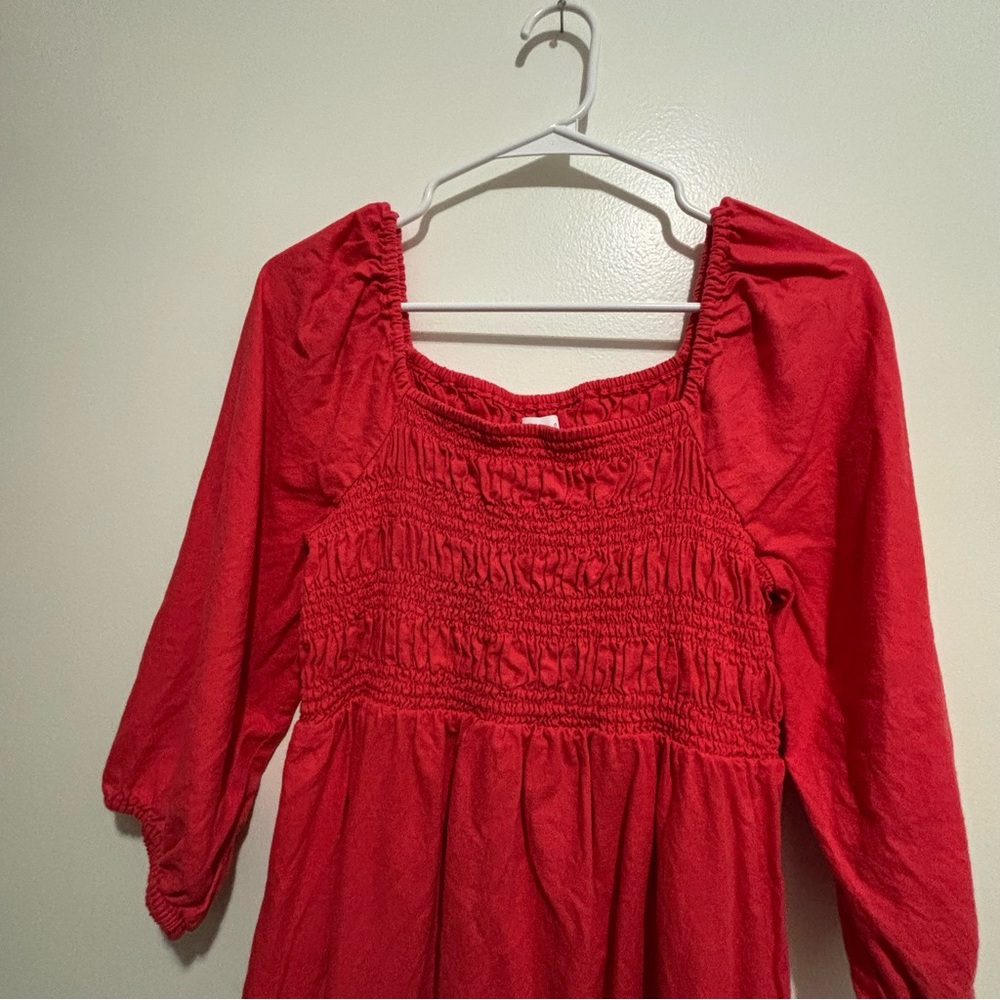 Isabel Maternity by Ingrid & Isabel Coral Puff-Sleeve Smocked Maternity Dress - Picture 3 of 7
